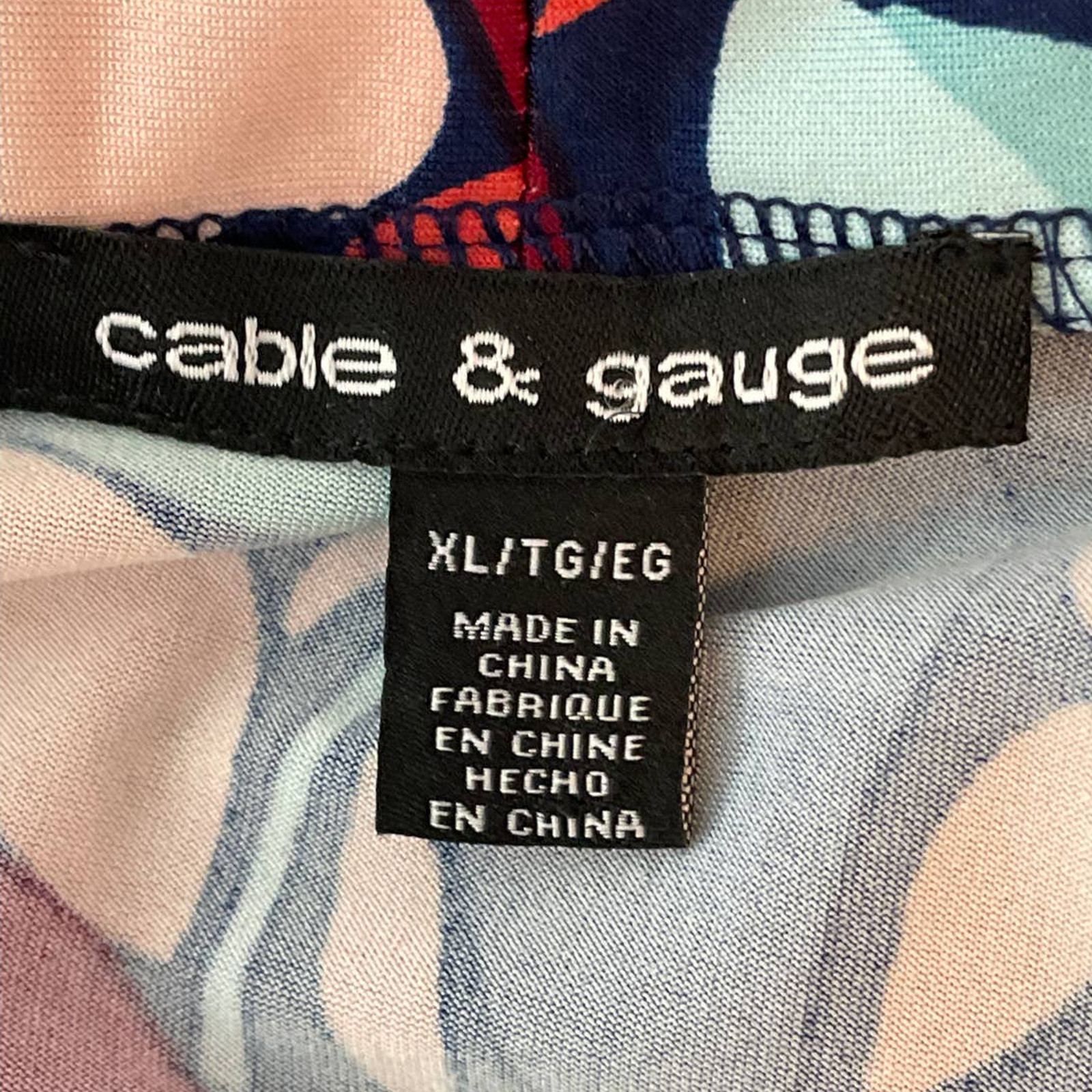 Cable & Gauge Leaf Pattern Multi Color Blouse XL - image 4