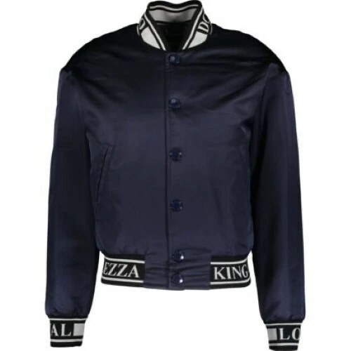 Dolce Gabbana — Authentic DOLCE & GABBANA Navy Padded Bomber Silk Jacket  EU 46 US36 UK36 £2300