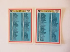 CHECK LIST 361-480 VARIATION ERROR 1981 DONRUSS BASEBALL CARD PUJOLS PUJOIS