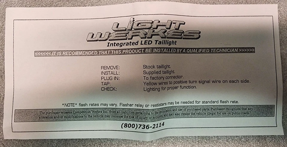 1999 -2005 HONDA CBR600F4, CBR600F4i LED Tail Light Built-in Turn Signals - Image 3 of 4