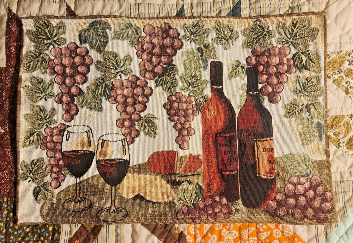 WINE Tapestry Placemats Set of 2 12.5