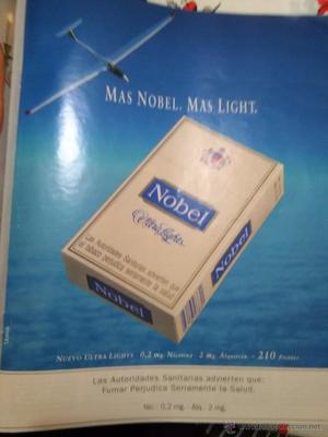 CLIPPING CUT LISTING TOBACCO CIGARETTES NOBEL