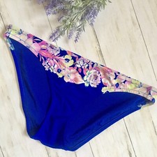 AMERICAN EAGLE Blue Floral Bikini Swimsuit Bottoms S NEW NWOT AE Swim