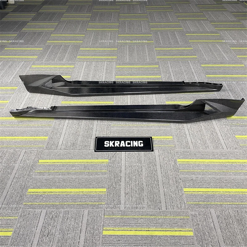 Fits Ford Mustang 2015-2023 Real Carbon Fiber Bodykits Side Skirts Extension Lip - Image 2 of 4