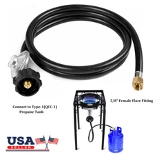 5FT Universal QCC1 Low Pressure Propane Regulator Hose for LP Gas Grill Heater