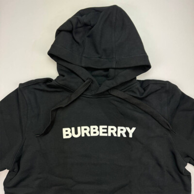 BURBERRY Men Logo Print Sweatshirt Hoodie Long Sleeves Black