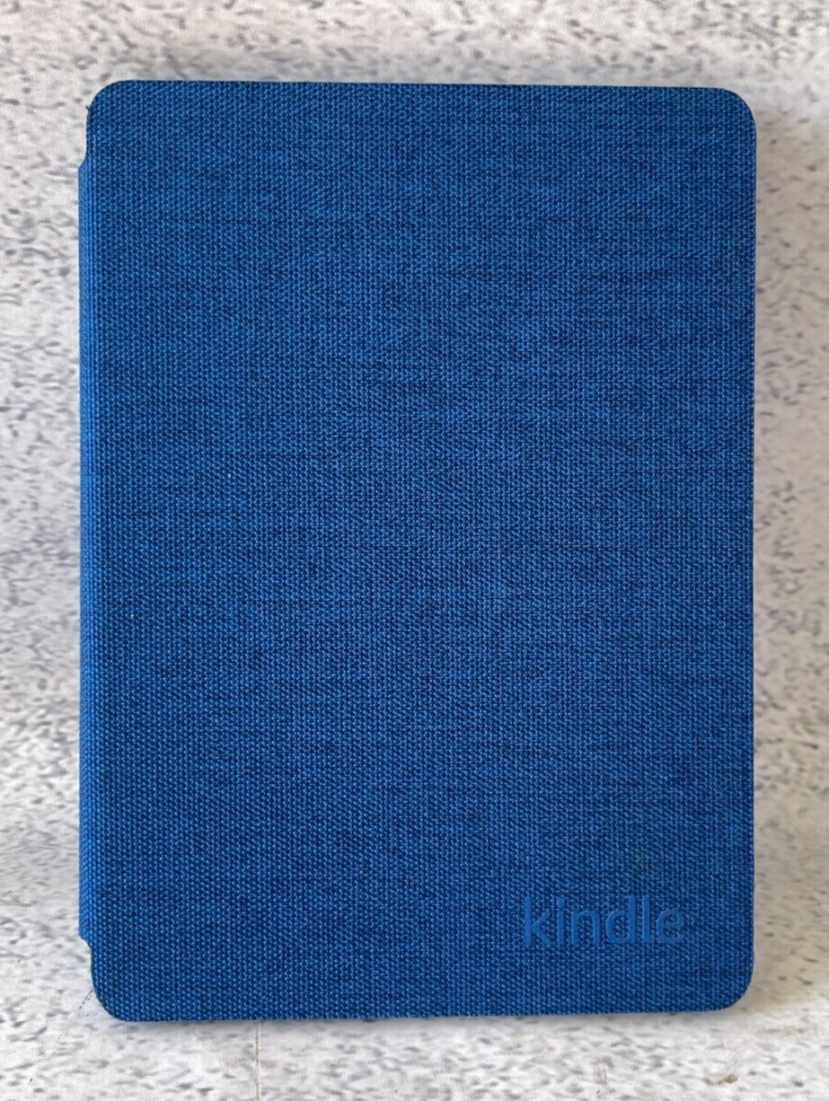 Kindle Paperwhite 10th 11th Gen Blue Fabric Magnetic Flip Cover Protective Case-image