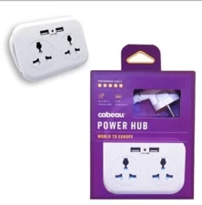 Cabeau Power Hub World to EU 2 Worldwide AC Power Outlets