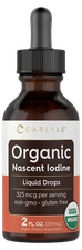 Organic Nascent Iodine Liquid Drops | 2 fl oz | Vegan | Non-GMO | by Carlyle