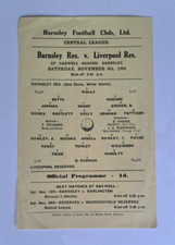 1954 - Barnsley v Liverpool, Central League (Reserves) Programme (Single Sheet).