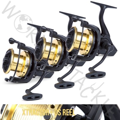 3 x SONIK Xtractor+ 5000 GS Reel Mini Big Pit Reel Carp Coarse Pike Fishing Gold