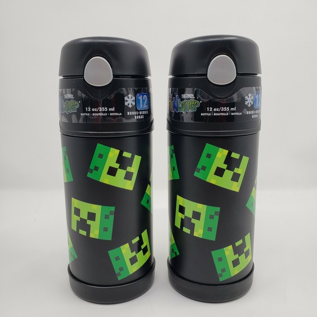 Thermos Minecraft Black Creeper 12 Oz Funtainer Insulated Water Bottle