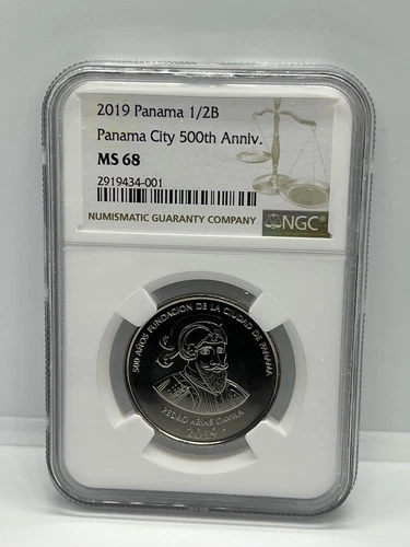 2019 Panama 1/2 Balboa Panama City 500th Anniversary Coin NGC MS 68