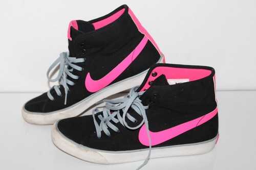 Nike Primo Court Mid Casual Sneakers, #631636-060, Black/Pink, Canvas, Womens 9 - 第 1/5 張圖片