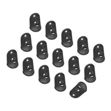 Black Silicone Finger Tips Protectors Breathable Caps, L, 15 Pcs