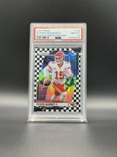 🔥 PSA 10 2024 Panini Prizm - PATRICK MAHOMES Black & White Checker Prizm RARE