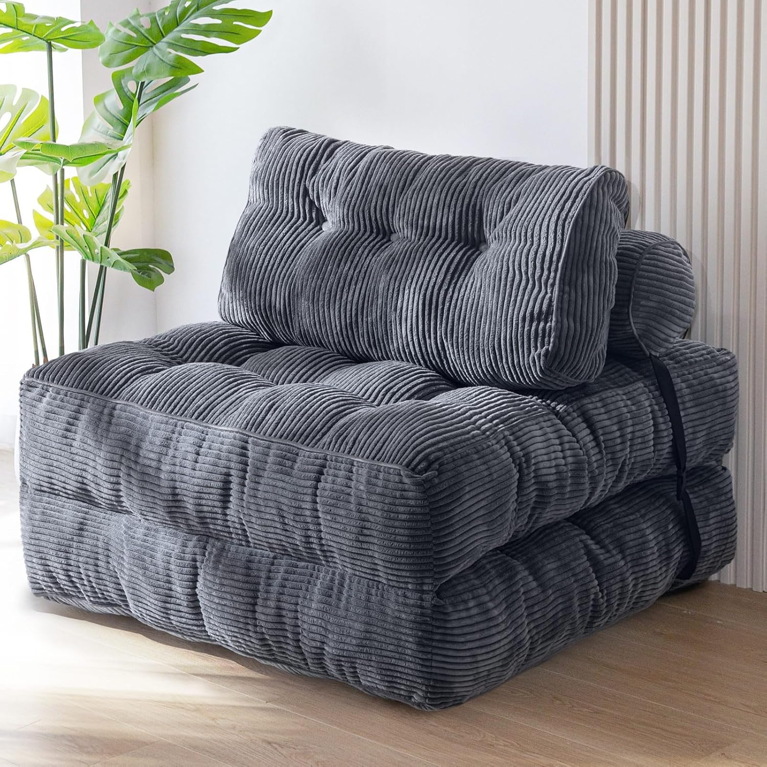 Folding Sofa Bed, Convertible Sleeper Chair with Pillow Foldable Mattress with B