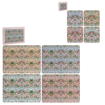 **SONDERANGEBOT** 4er Set Untersetzer & oder Tischsets Erdbeerdieb Pastell