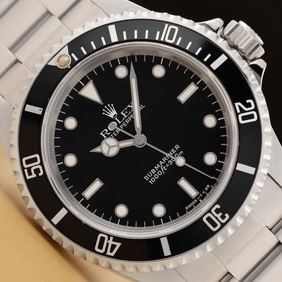 ROLEX MENS 14060 SUBMARINER NO DATE STAINLESS STEEL BLACK 40MM OYSTER WATCH