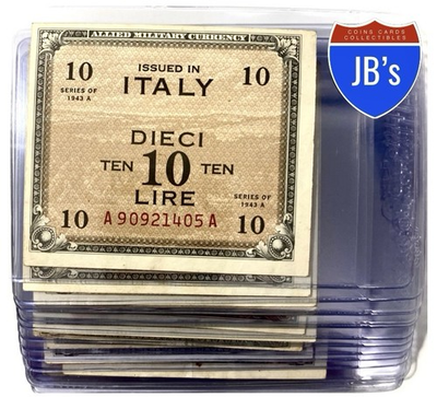 #ad #ad 1943 A WW2 Allied Military Currency AMC Italy 10 LIRE World War II CRISP VF $11.95