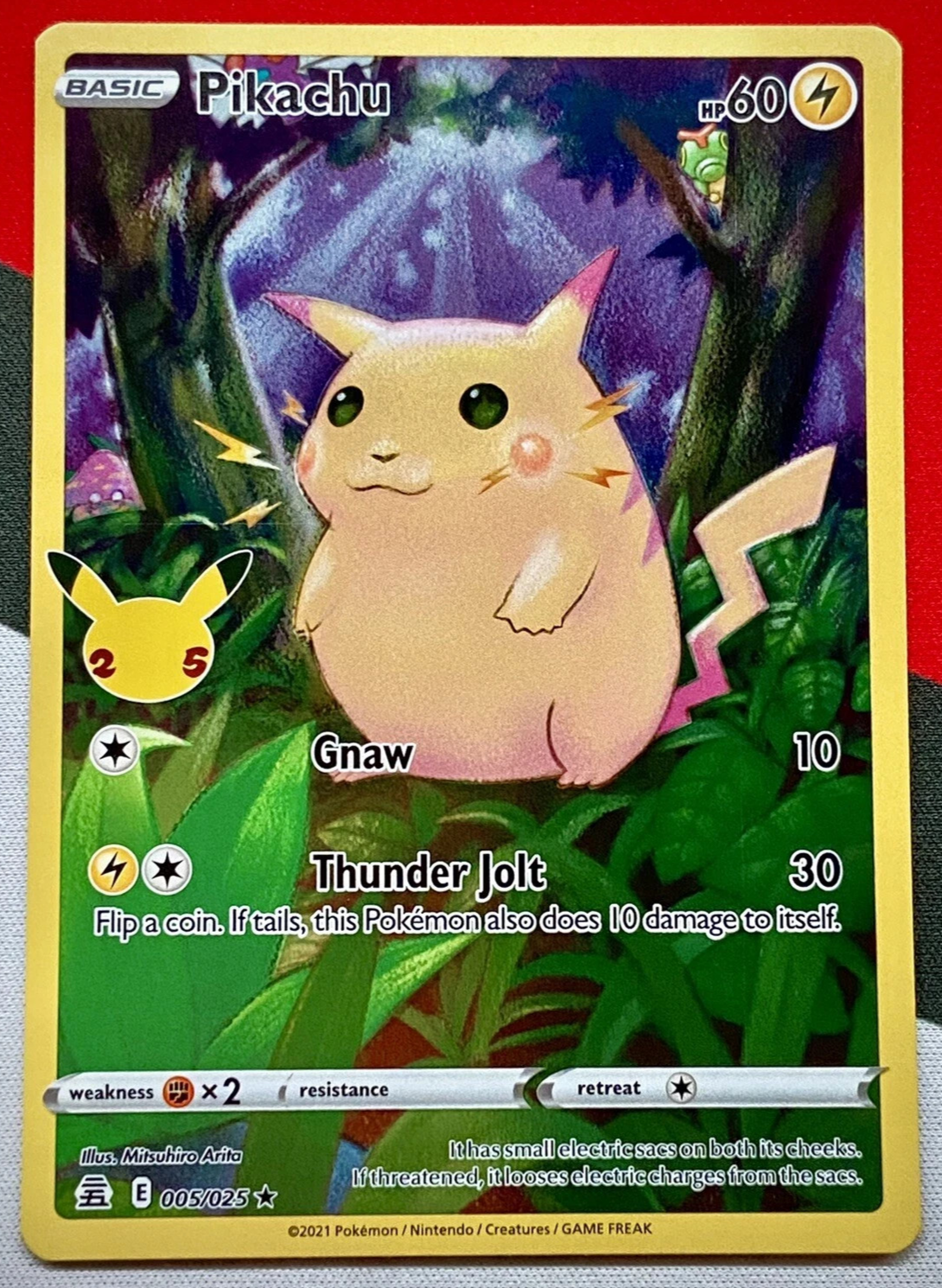 FULL ART Pikachu 005/025 Pokemon 25th Anniversary Celebrations Holo ...