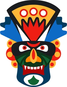 Tribal Tiki Totem African Mask Self Adhesive Vinyl Sticker