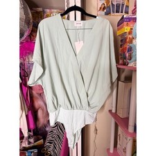 Sage green short sleeve bodysuit size large