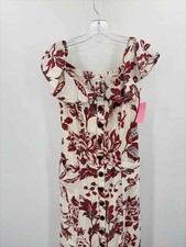 Pre-Owned By Anthropologie Ivory Size 6 Floral Midi Sleeveless Dress