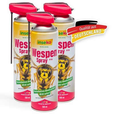 inseko Wespenspray mit Sprührohr 500ml  Wespen-Abwehr mit Sofortwirkung PT19