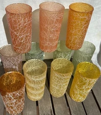 MCM Spaghetti String TUMBLERS Glasses Rubber RAINBOW Color CRAFT  Set of 11