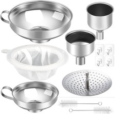 12 Pcs Metal Canning Funnels Set Wide Mouth Mason Jar Funnels for Filling Sta...