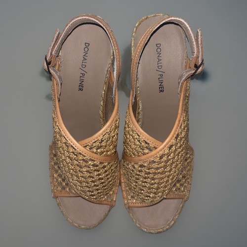 Donald Pliner Platform Wedge Sandal Women’s Sz 8 Raffia Woven Beachy Summer Boho - Picture 6 of 12