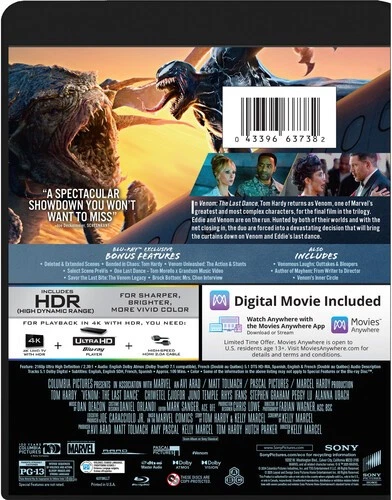 Venom: The Last Dance [New 4K UHD Blu-ray] With Blu-Ray, 4K Mastering, Digital - Image 2 of 2