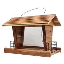 Red Cedar Grand Chalet Wild Bird Feeder Jumbo 14 Lb. Capacity Hopper Feeders New