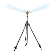 Automatic 360-Degree Rotating Tripod Sprinkler Watering Nozzle For Garden