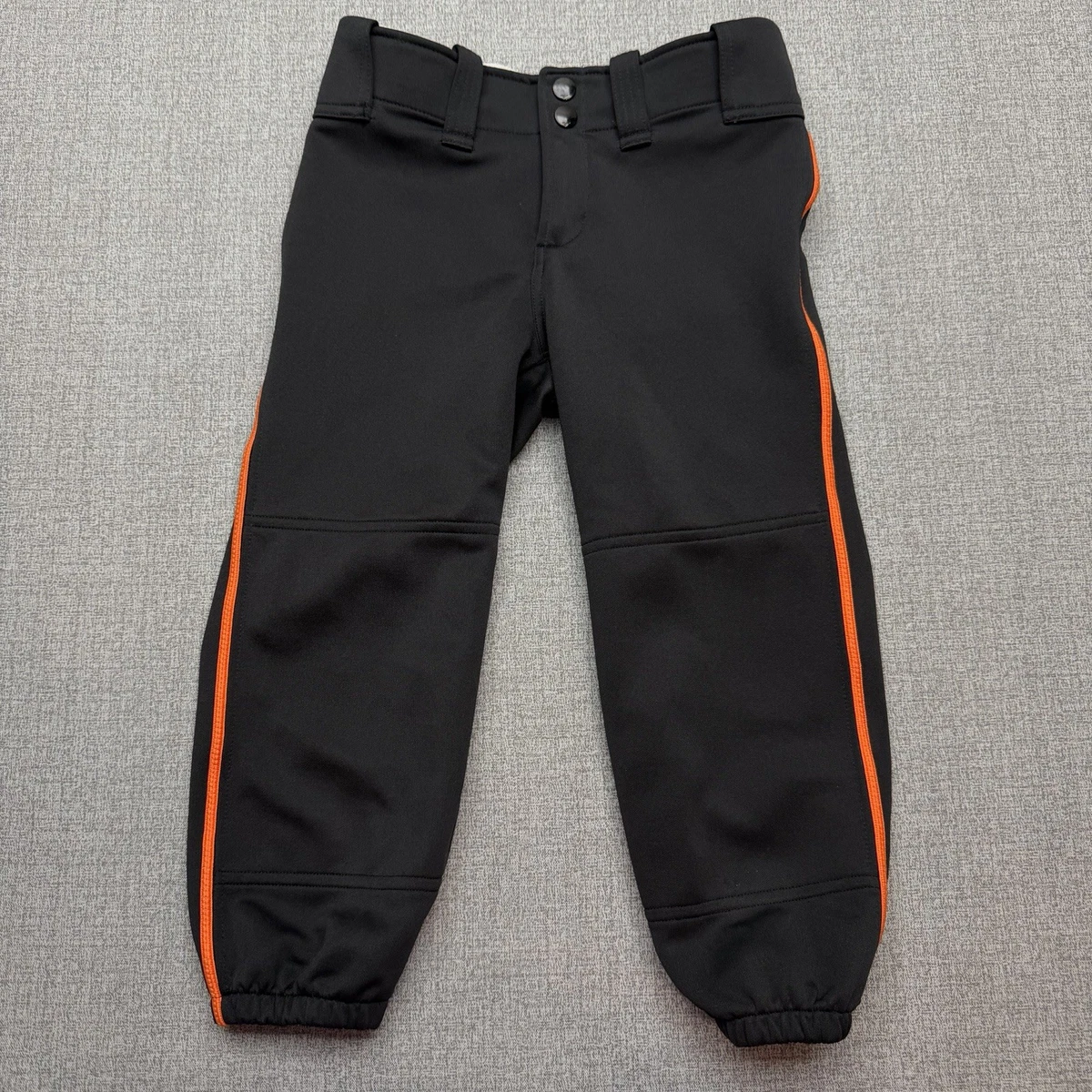 Mizuno Mädchen Jugend Medium Softball Hose schwarz orange Streifen gepolstert verstärkt