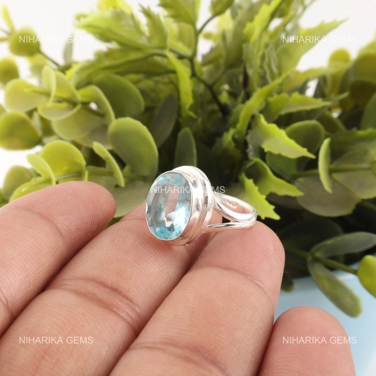 Topaze bleue brésilienne de 54,90 carats, topaze bleue de forme ovale, pour fabrication de bijoux