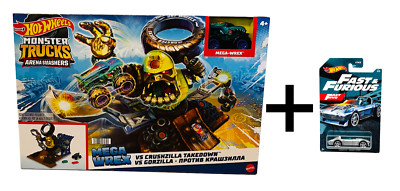 Mattel Hot Wheels Monster Trucks Arena Smashers Fast Furious Five Corvette NEU