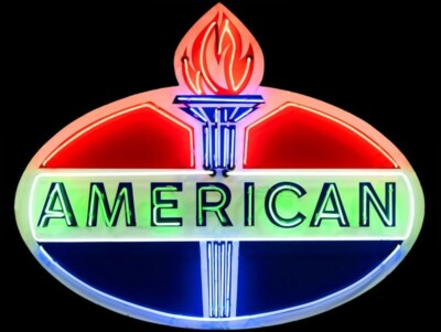 #ad #ad American Gasoline Standard Oil DIECUT NEW 28quot; Wide Sign USA STEEL XL Size $144.88