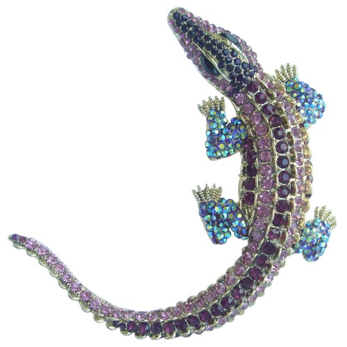 Broche colgante de 4,13" para animales de las Caimán cristal de estrás Art Deco EE05009 - Imagen 21 de 25