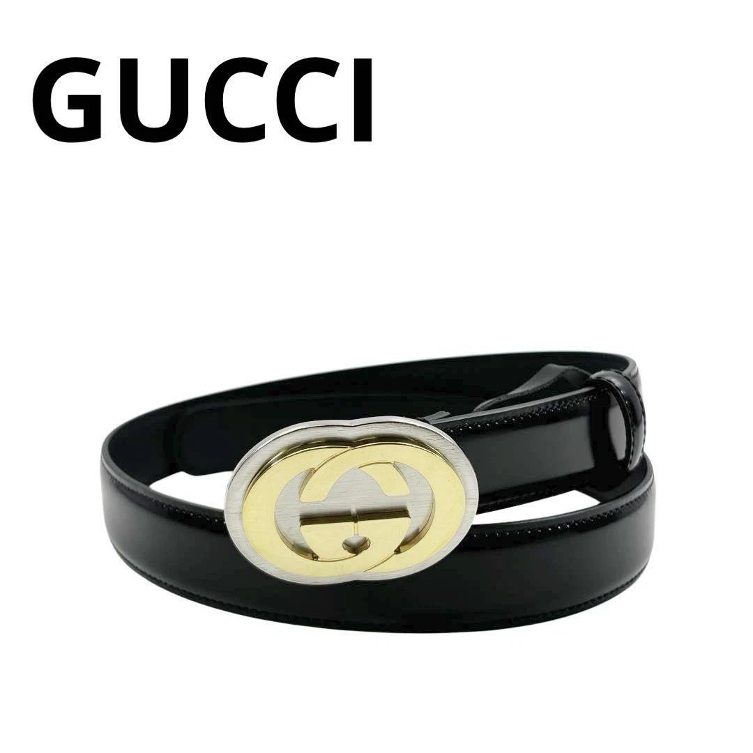 Gucci Ceinture en cuir G à emboîtement 85 noir 1Q44