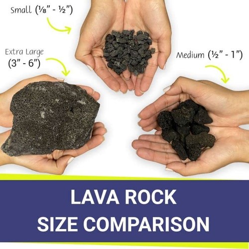 Medium Lava Rocks 10 Pounds Volcanic Fire Pit For Indoor Log Fireplace BBQ Grill - Picture 2 of 9