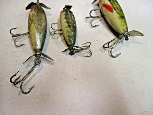 VINTAGE CREEK CHUB INJURED MINNOW FISHING LURES - LOT OF 3 - Picture 14 of 14