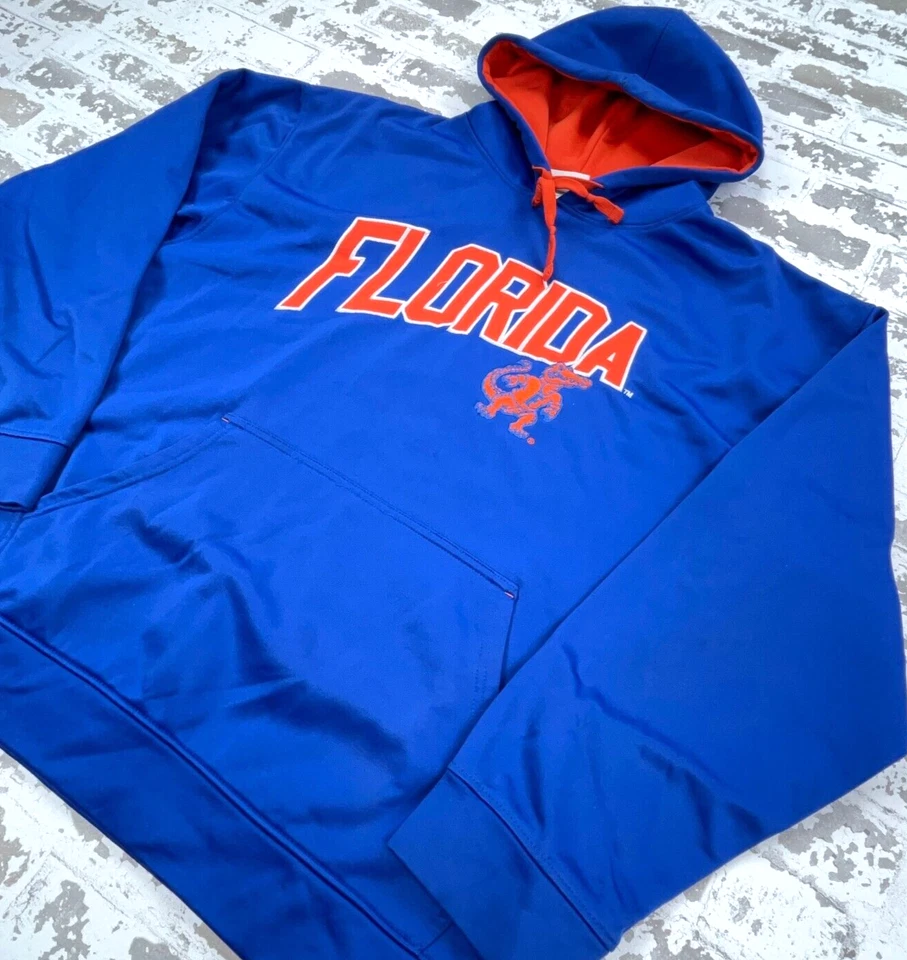 Florida Gators Hoodie Men XL Blue Sweatshirt Sweater Performance Sewn Logo * - Image 2 of 4