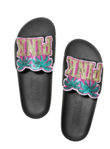 pink sequin slides