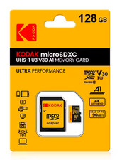 Kodak 128GB Memory SD Card MicroSDXC U3 V30 4k Gift Amazon Prime Video Sub