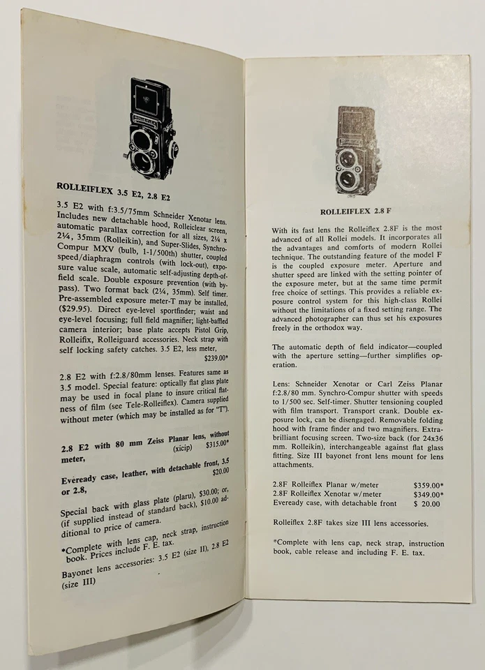 BROCHURE: 1961 ROLLEI - Price List - Rolleiflex Camera - Image 3 of 4
