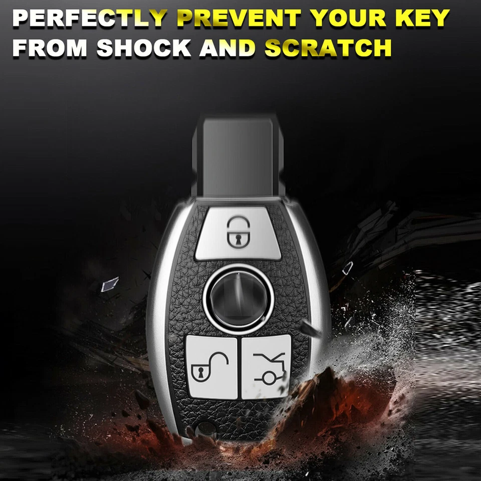 For Mercedes Benz Smart Car Key Cover Case Shell Leather Fob Holder Accessories - Изображение 3 из 4