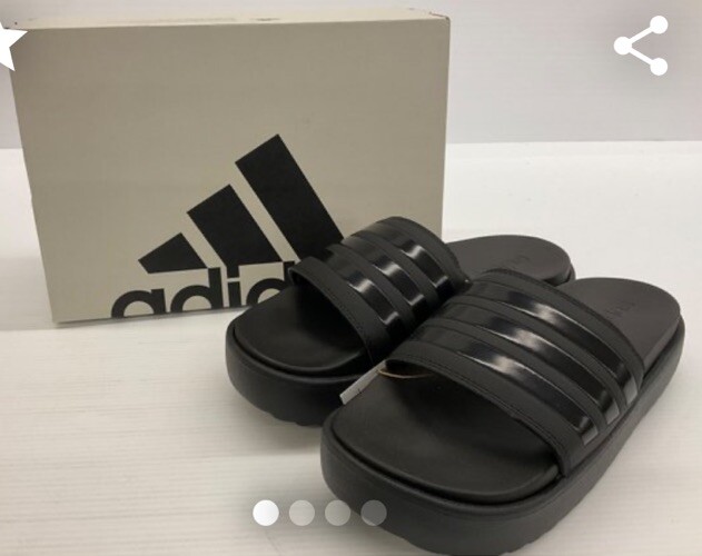 Adidas Adilette Platform Womens Size 11 Slide Sandals Shoes Black