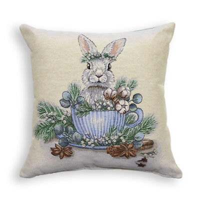 Kissen Osterdeko aus Goblin Osterdeko Hase in Tasse 7026